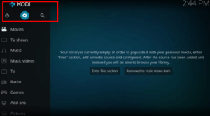 Launch Kodi and Navigate to Settings: 