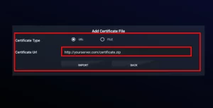 Select the ‘Add certificate’ button 